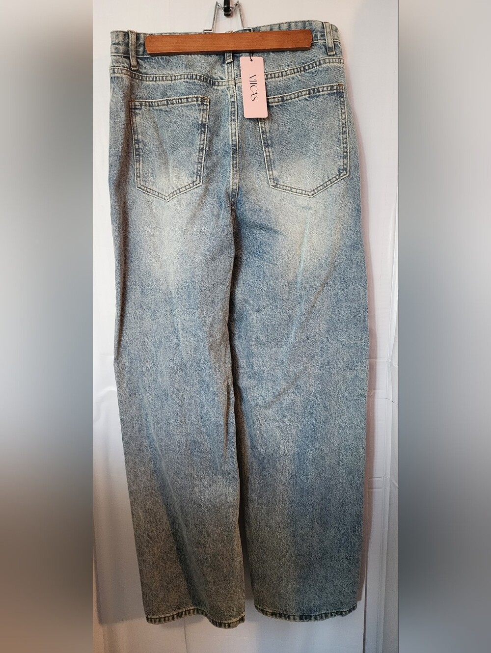 MICAS Women's High-Rise Straight Leg Jeans in Light Blue Wash Sz L 8-10 - Picture 6 of 14